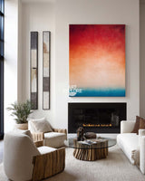 Minimalist Neon Color Block Wall Art, Large Vertical Canvas – ArtExplore