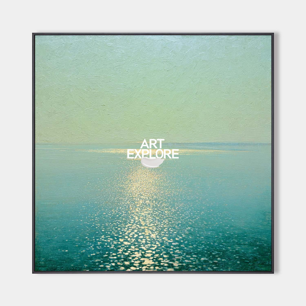 Minimalist Sea Painting Large Blue Green Landscape Art Handmade | ArtExplore