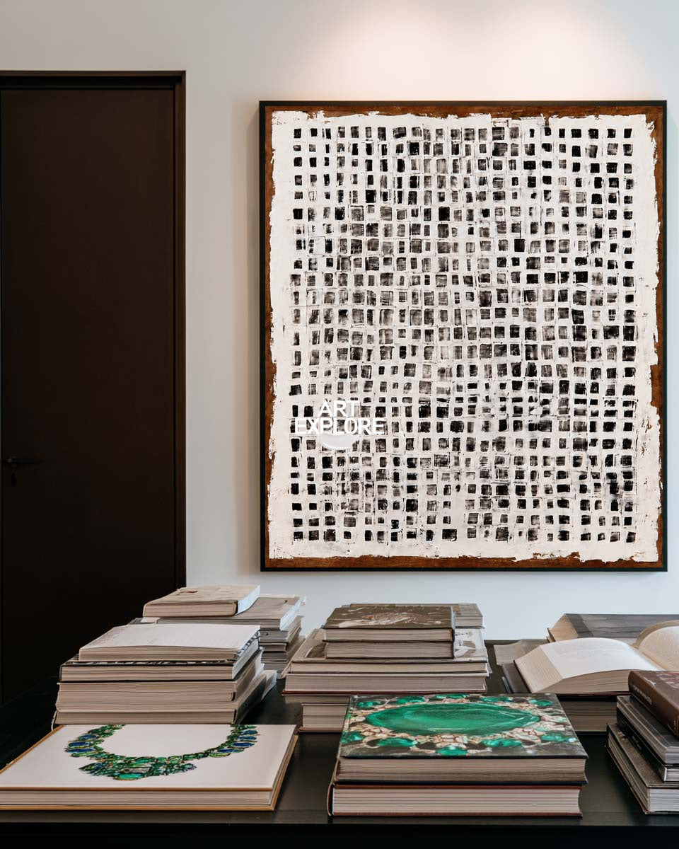 Minimalist Wabi-sabi Painting | Large Modern Wall Art Handmade Textured Canvas for Home Decor