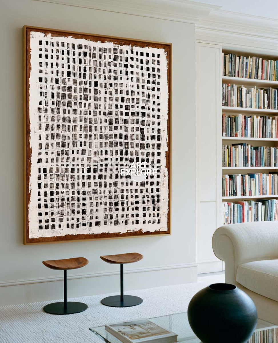 Minimalist Wabi-sabi Painting | Large Modern Wall Art Handmade Textured Canvas for Livingroom