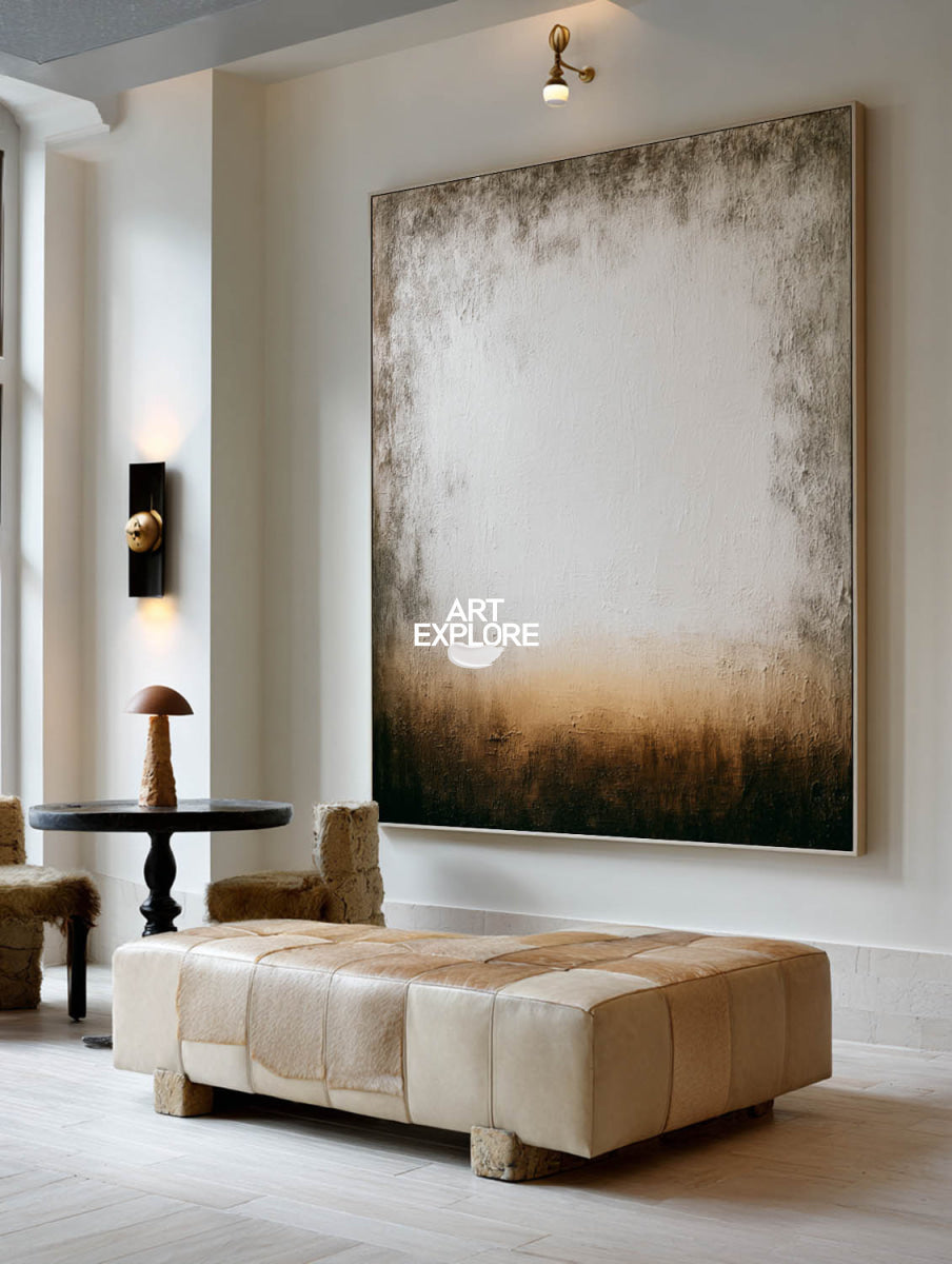 Wabi Sabi Inspired Minimalist Art With Organic Texture And Earthy Color Palette