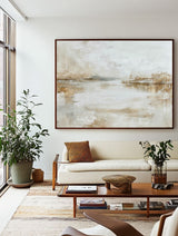 Modern Beige Wabi-Sabi Art | Large Monochrome Textured Canvas ArtExplore
