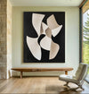 Modern Black And White Canvas Wall Art Wabi-sabi Textured Wall Art Black Minimalist Abstract Wall Art