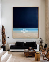 Modern Black Blue Gradient Wall Art, Calm Night Mood – ArtExplore