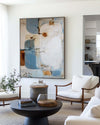 Modern Blue Abstract Oil Painting on Canvas - Minimalist Large Wall Art for Home | ArtExplore