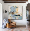 Modern Blue Landscape Artwork – Large Handmade Painting with Texture for Home & Office Walls