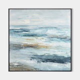 Modern Blue Ocean Wave Texture Oil Painting Large Abstract Wall Art | ArtExplore