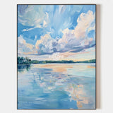 Modern Blue Scenery Painting Large Texture Wall Art for Cozy Home Décor | ArtExplore