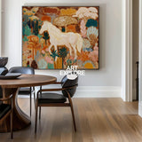 Modern Brown Garden Landscape with Pony, Rich Textured Wall Art – ArtExplore