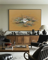 Modern Brown Landscape Painting – Horizontal Framed ArtExplore Canvas