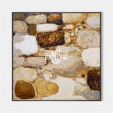 Modern Brown Rock Textured Painting | Large Handmade Square Canvas ArtExplore