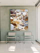 Modern Brown Rocky Texture Art | Large Vertical Canvas for Homes ArtExplore