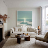 Modern Coastal Light Ripple Painting – Large Blue Sea Artwork for Home | ArtExplore
