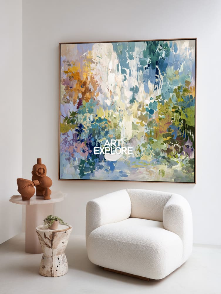 Modern Colorful Abstract Canvas, Palette Knife Texture Painting | ArtExplore