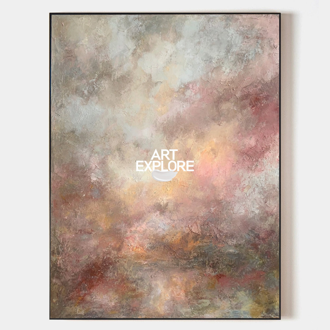 Modern Cosmic Texture Painting, Large Minimalist Abstract Oil Wall Art | ArtExplore