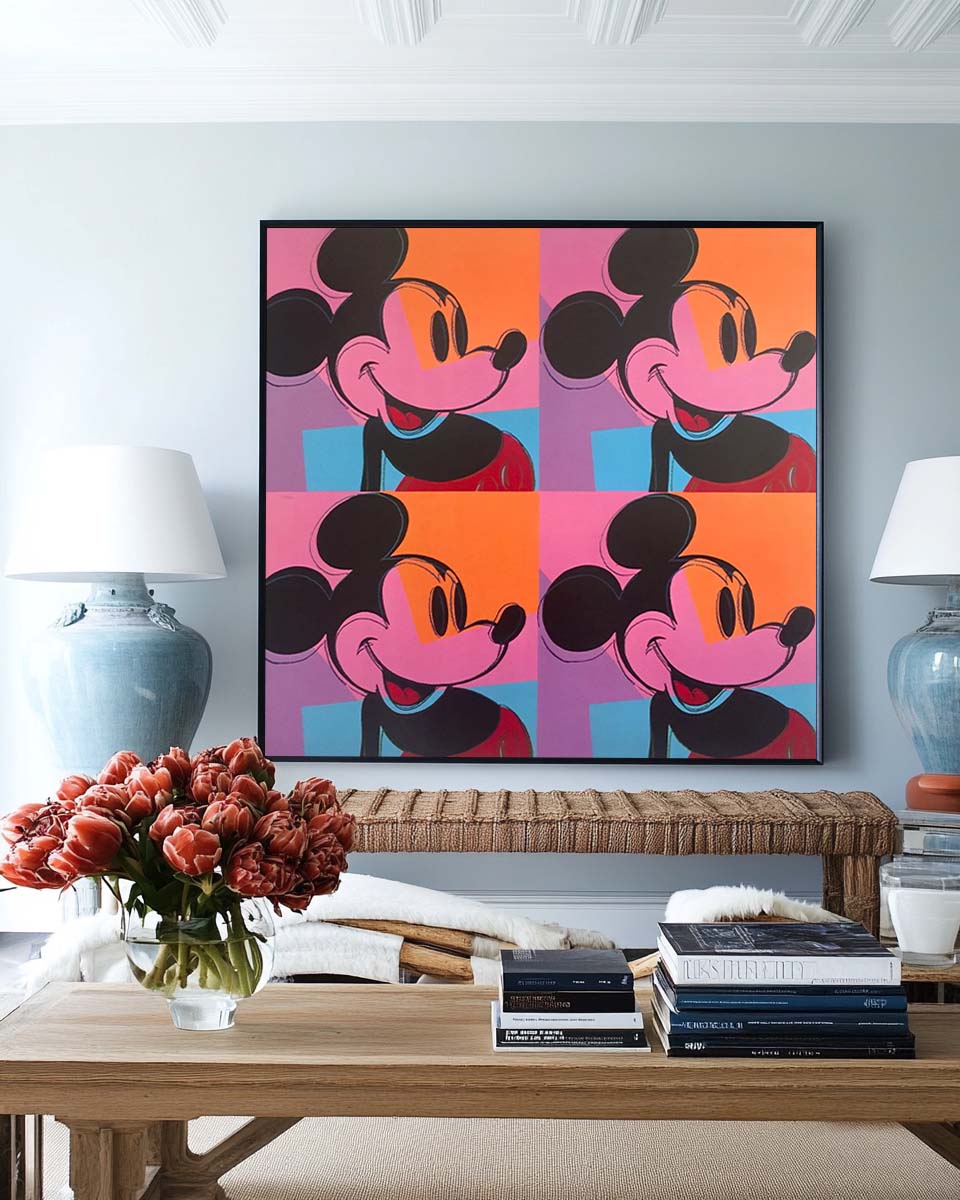Large Disney Mickey Pop Art Oil Painting Texture Painting Handmade Disney Pop Painting for sale