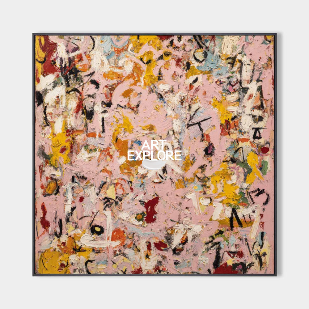 Modern Graffiti Wildflower Abstract - Large Hand-Painted Canvas Art