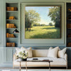 Green Backyard Oil Painting Large Green Fields Wall Art Large Landscape Canvas Art For Livingroom