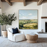 Modern Green Country Painting Field Landscape Texture Wall Painting Texture Livingroom Wall Art