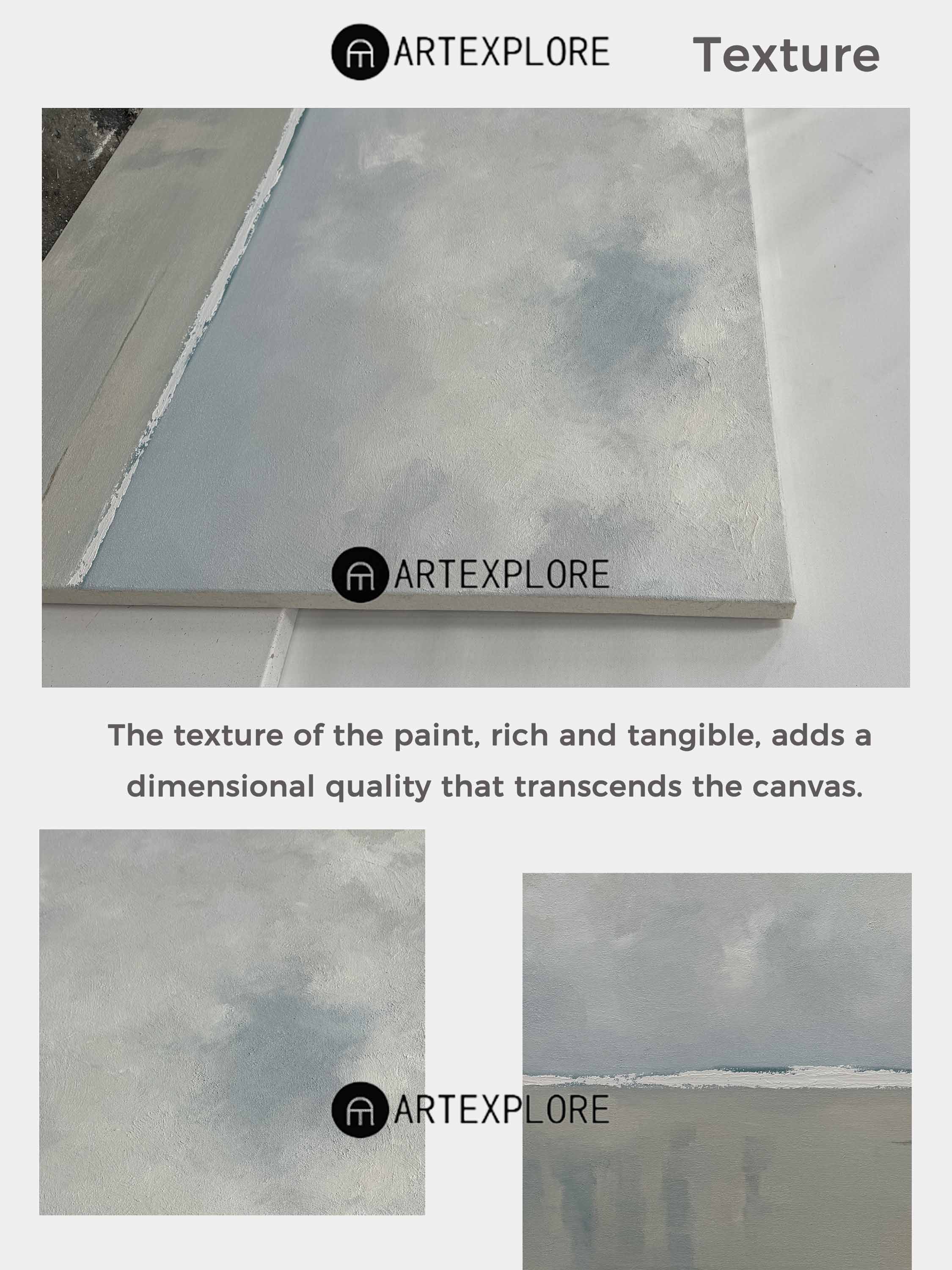 Modern Green Thick Texture Art Painting Netural Abstract Wall Art Light ...