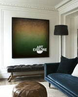 Modern Green and Brown Wall Art, Handmade Wabi-Sabi Canvas | ArtExplore