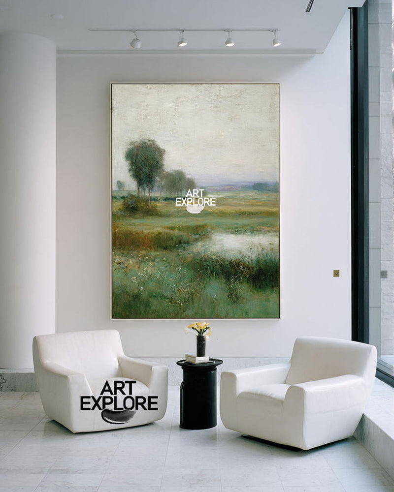 Modern Handmade Garden Oil Painting for Bedroom & SOHO Decor | ArtExplore