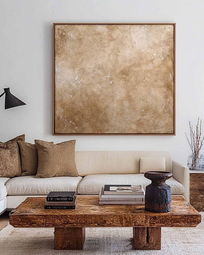 Modern Handmade Oil Painting in Brown Tones, Minimalist Texture for Interior Decor – ArtExplore