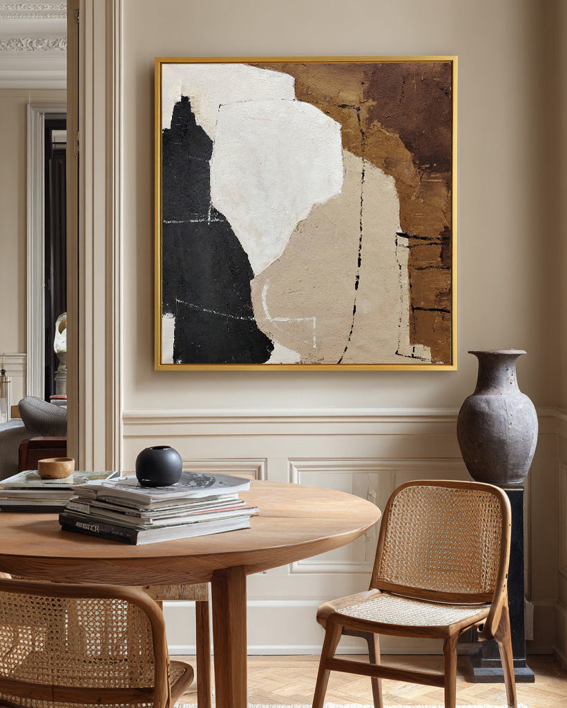 Modern Handmade Texture Painting | Brown Minimalist Canvas | ArtExplore