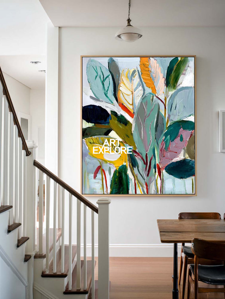 Modern Impasto Floral Art Ready to Hang Bold Nature Canvas