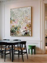 Modern Large Sage Green Abstract Wall Art Handmade Textured Canvas | ArtExplore