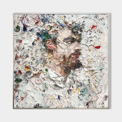 Modern Man Portrait Canvas Painting Rich Textured Art Painting Large Cavas Wall Art For Living Room
