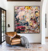 Modern Minimalist Art – Oversized Handmade Graffiti Oil on Canvas Painting | ArtExplore