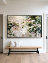 Modern Palette Knife Flower Painting Custom Large Statement Art