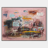 Modern Pink Graffiti Wall Art | Large Handmade Abstract Canvas Art For Sale – ArtExplore