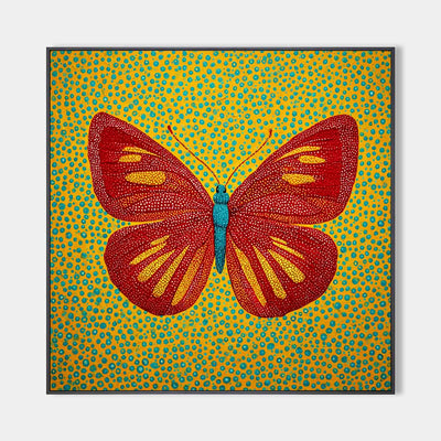 Modern Red Butterfly Canvas Art Yayoi Kusama Wall Art – ArtExplore Handmade Large Wall Painting