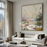 Modern Sage Green Abstract Art Large Square Canvas Painting by Wei Pen | ArtExplore
