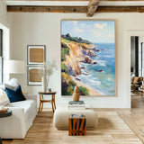 Seaside Landscape Oil Painting Large Textured Seaside Wall Art Modern Fine Art Paintings for Sale
