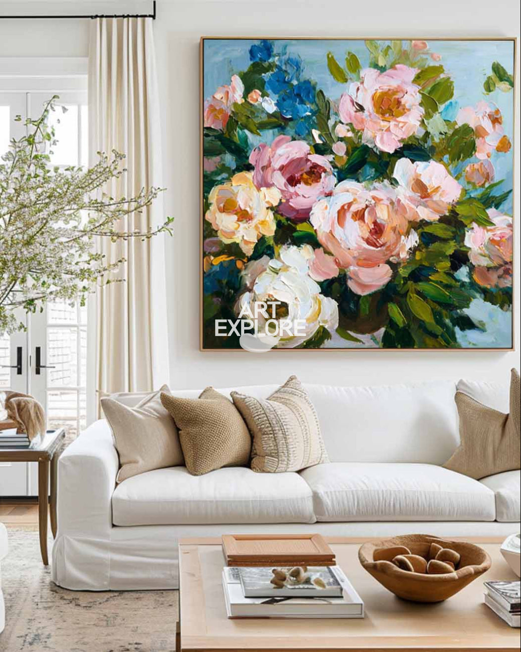 Modern Spring Floral Abstract Art, Colorful Oil Canvas – ArtExplore