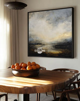 Modern Sunset Lake View Canvas | Handmade Textured Wall Art