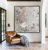 Modern Textured Abstract, Handmade Beige Oil on Canvas for Large Spaces ArtExplore