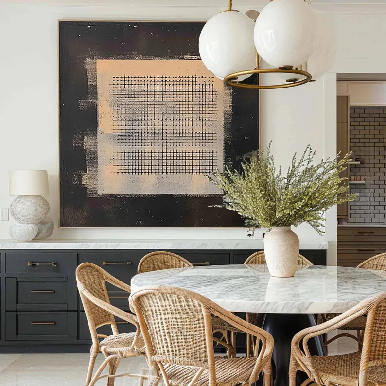 Modern Textured Square Painting for Minimalist Home Aesthetic | ArtExplore