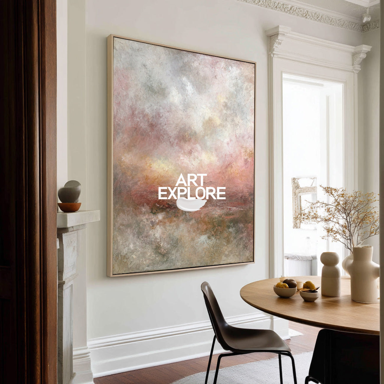 Modern Textured Universe Abstract, Handmade Oil on Canvas for Large Room ArtExplore