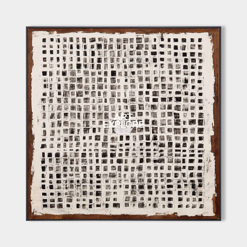 Modern Wabi-Sabi Square Texture Painting for Minimalist Large Wall Decor – ArtExplore