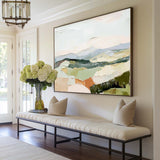 Modern White Wall Art Landscape Textured Colorful Minimalist Abstract Bespoke Handmade Canvas Art