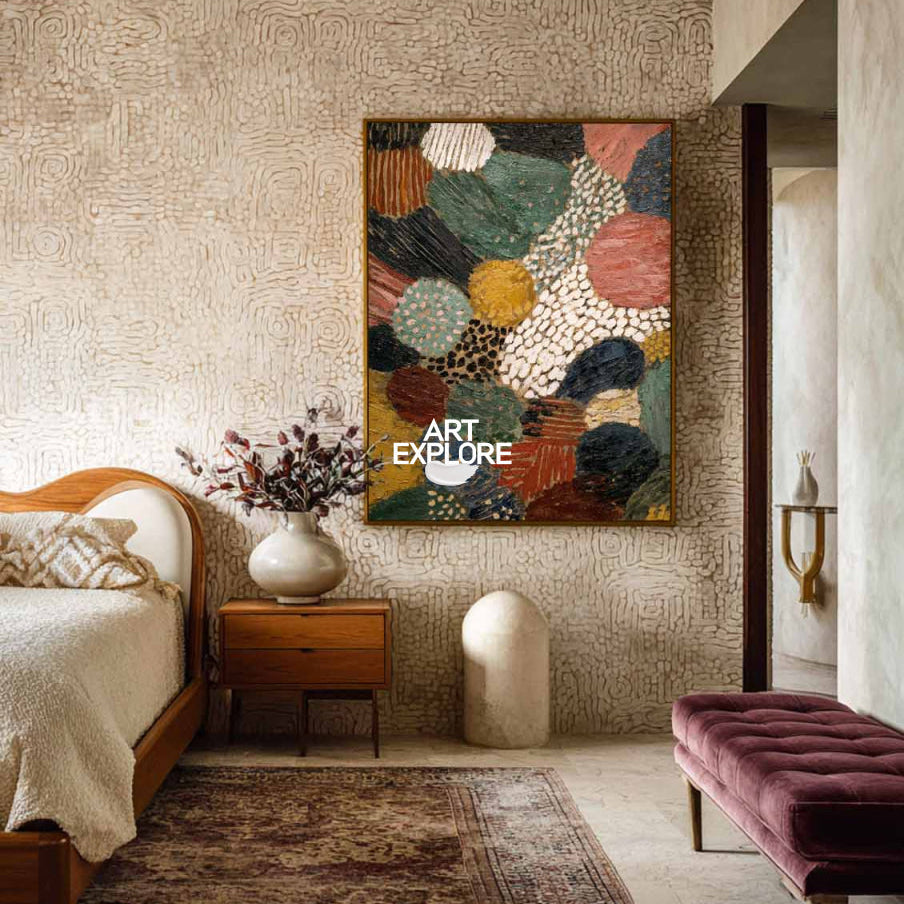 Original Abstract Textured Art With Earthy Colors For Modern Living Room Decor