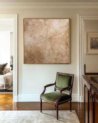 Modern Handmade Oil Painting in Brown Tones, Minimalist Texture for Interior Decor – ArtExplore