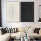 Monochrome Minimalist Plaster Art Pair – Large Canvas Decor – ArtExplore