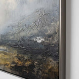 Moody Lake View Minimalist Art, Large Space Textured Landscape Wall Decor ArtExplore