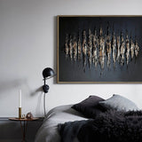 Black And Gold Abstract Painting Plaster Canvas Wall Art Modern Abstract Art Canvas Wall Art 