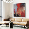 Modern Colorful Canvas Painting Red Tone Abstract Art Painting Red Square Canvas Painting 